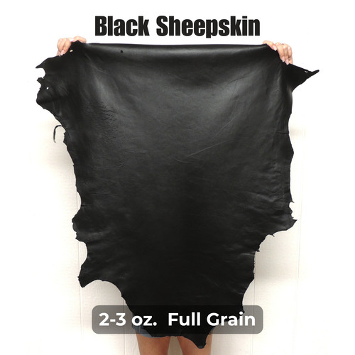 Black full grain sheepskin - full,